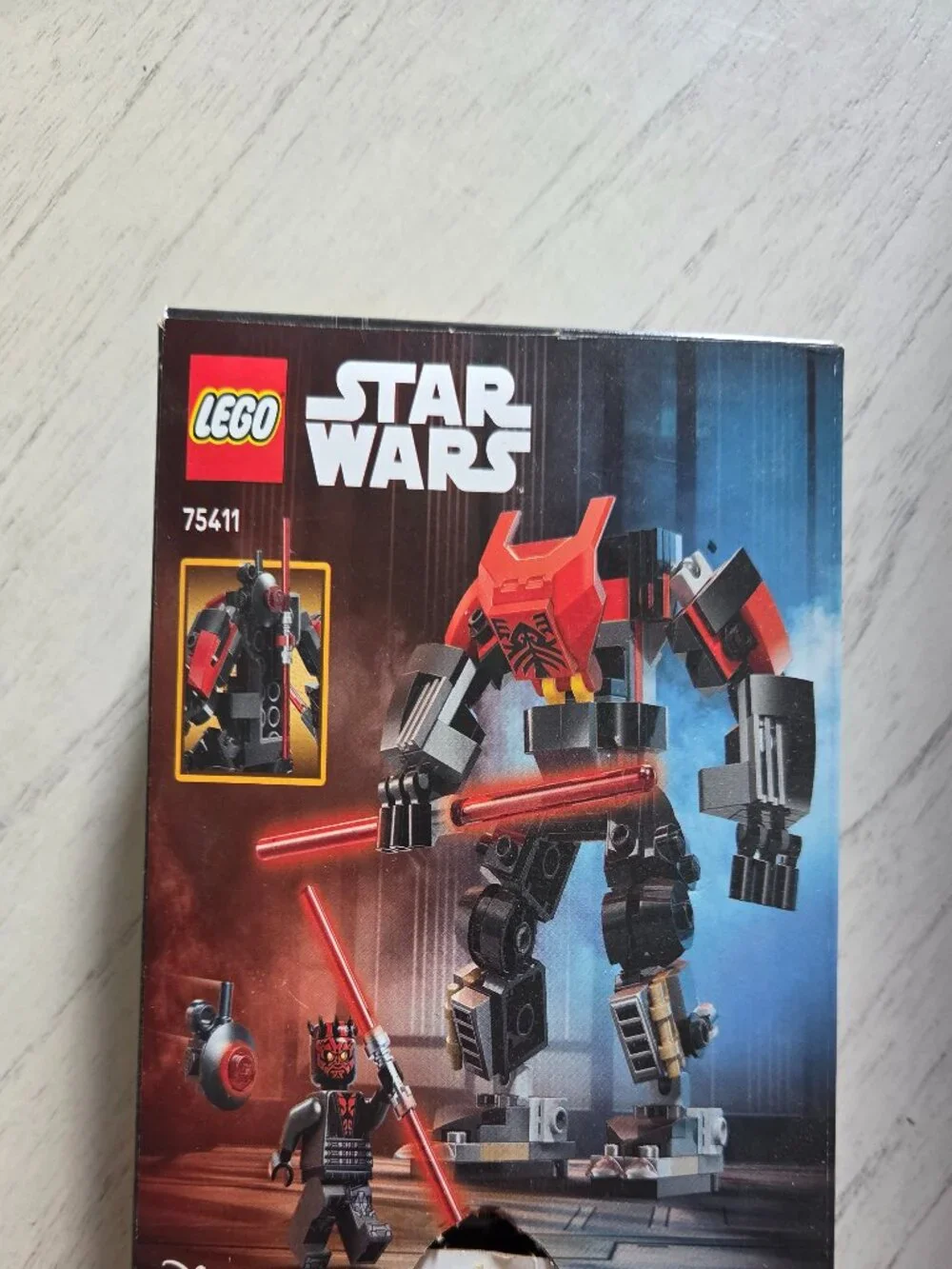 LEGO Star Wars Darth Maul Mech (75411) set, which includes 143 pieces